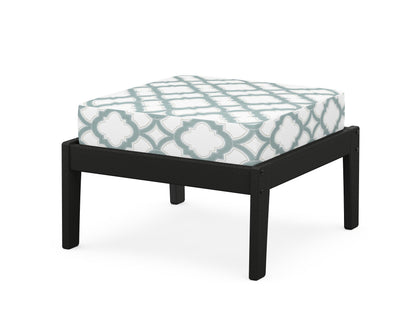 Unbranded Deep Seating Ottoman in Black / Trellis Glacier Spa