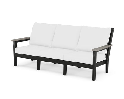 POLYWOOD® Chippendale Deep Seating Sofa in Black / Driftwood / Natural