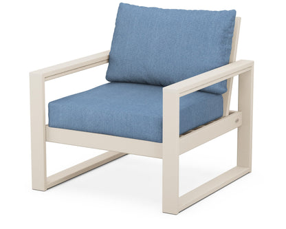 POLYWOOD® EDGE Club Chair in Sand / Sky Blue