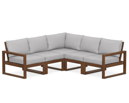 POLYWOOD® EDGE 5-Piece Modular Deep Seating Set in Teak / Granite