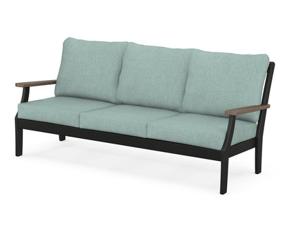 POLYWOOD® Braxton Deep Seating Sofa in Black / Kona / Glacier Spa