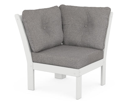 POLYWOOD® Vineyard Modular Corner Chair in White / Grey Mist