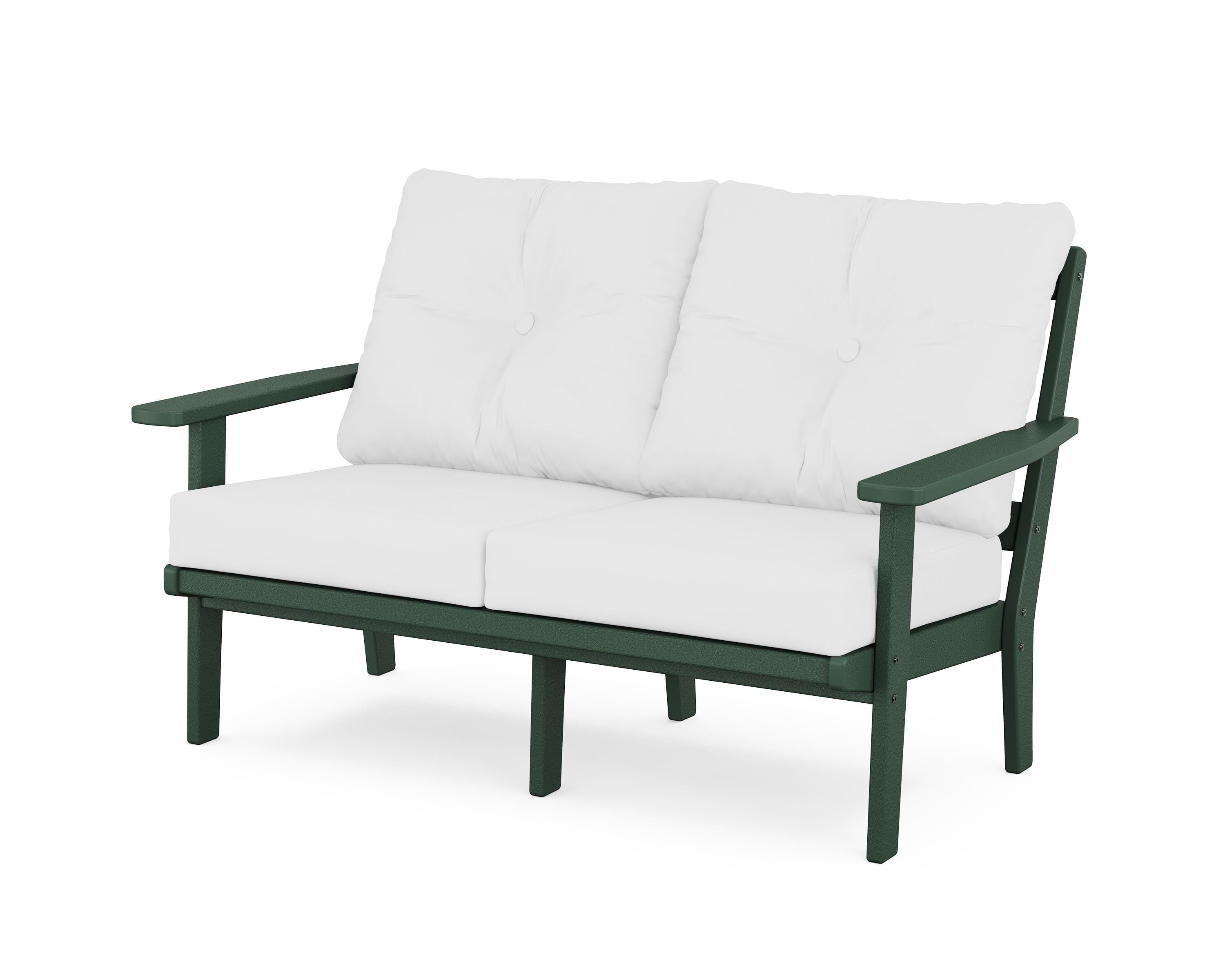 POLYWOOD® Prairie Deep Seating Loveseat in Green / Natural