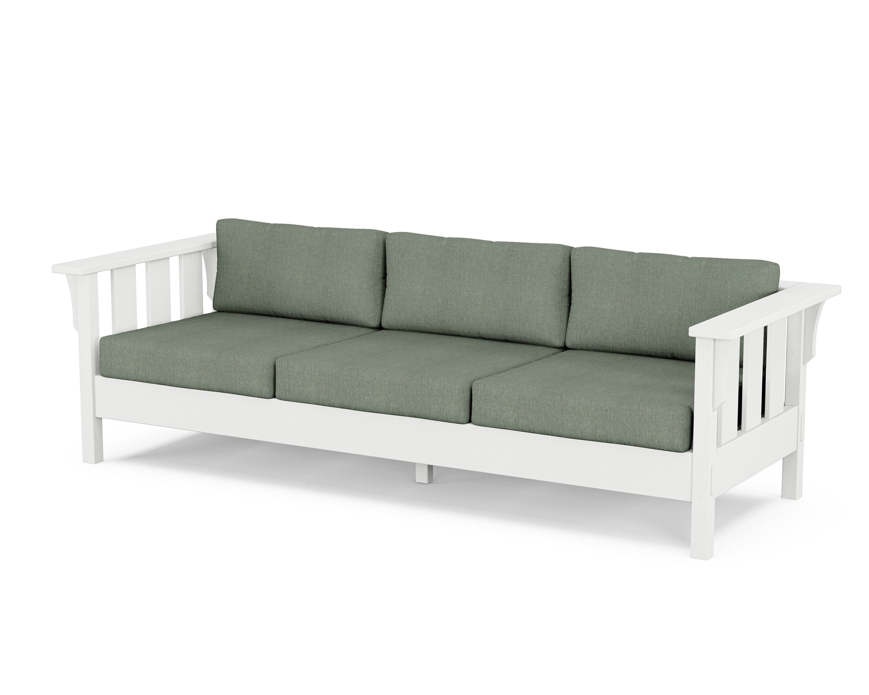 Martha Stewart by POLYWOOD® Acadia Deep Seating Sofa in White / Cast Sage