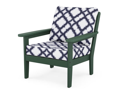 Country Living Cottage Deep Seating Chair in Green / Trellis Navy