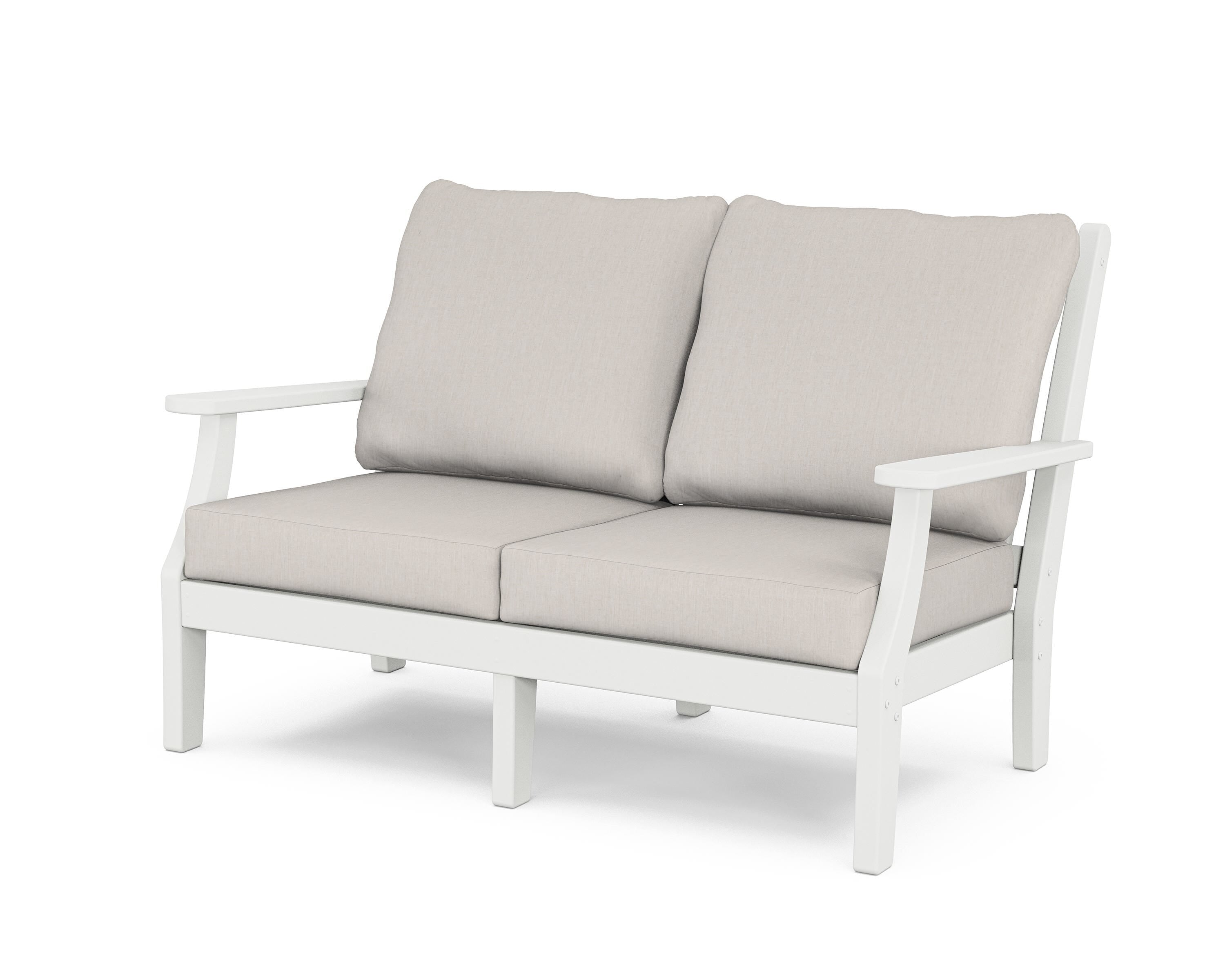 Country Living Wovendale Deep Seating Loveseat in White / Cast Ash