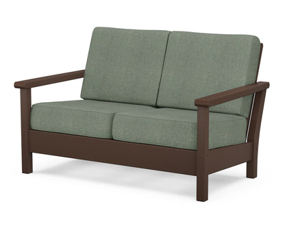 POLYWOOD® Harbour Deep Seating Loveseat in Mahogany / Cast Sage