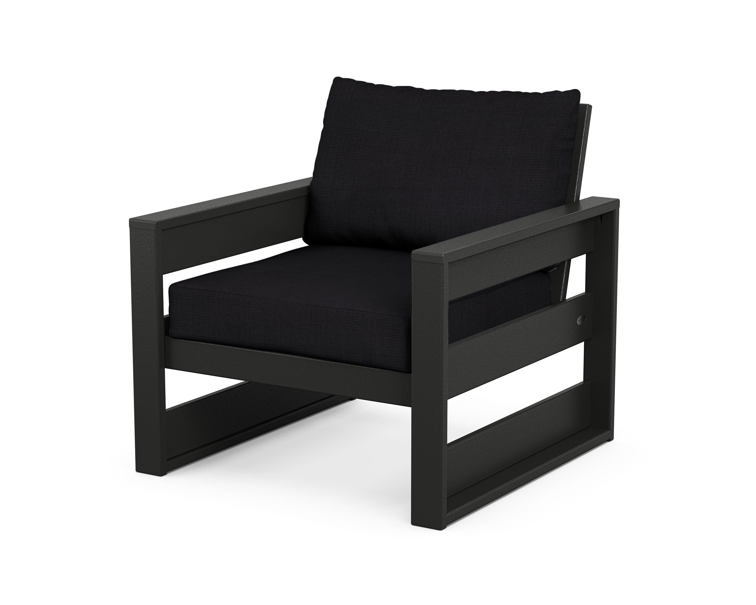 POLYWOOD® Westport Club Chair in Black / Midnight Linen