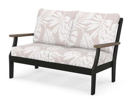 POLYWOOD® Braxton Deep Seating Loveseat in Black / Kona / Leaf Dune Burlap