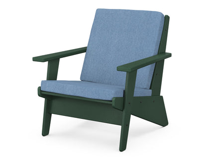 POLYWOOD® Riviera Modern Lounge Chair in Green / Sky Blue