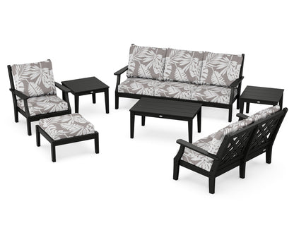 Country Living Wovendale 7-Piece Deep Seating Set in Black / Leaf Grey Mist