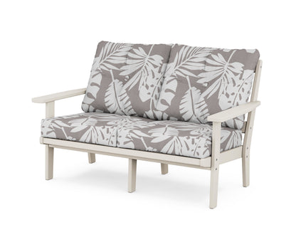 POLYWOOD® Oxford Deep Seating Loveseat in Sand / Leaf Grey Mist