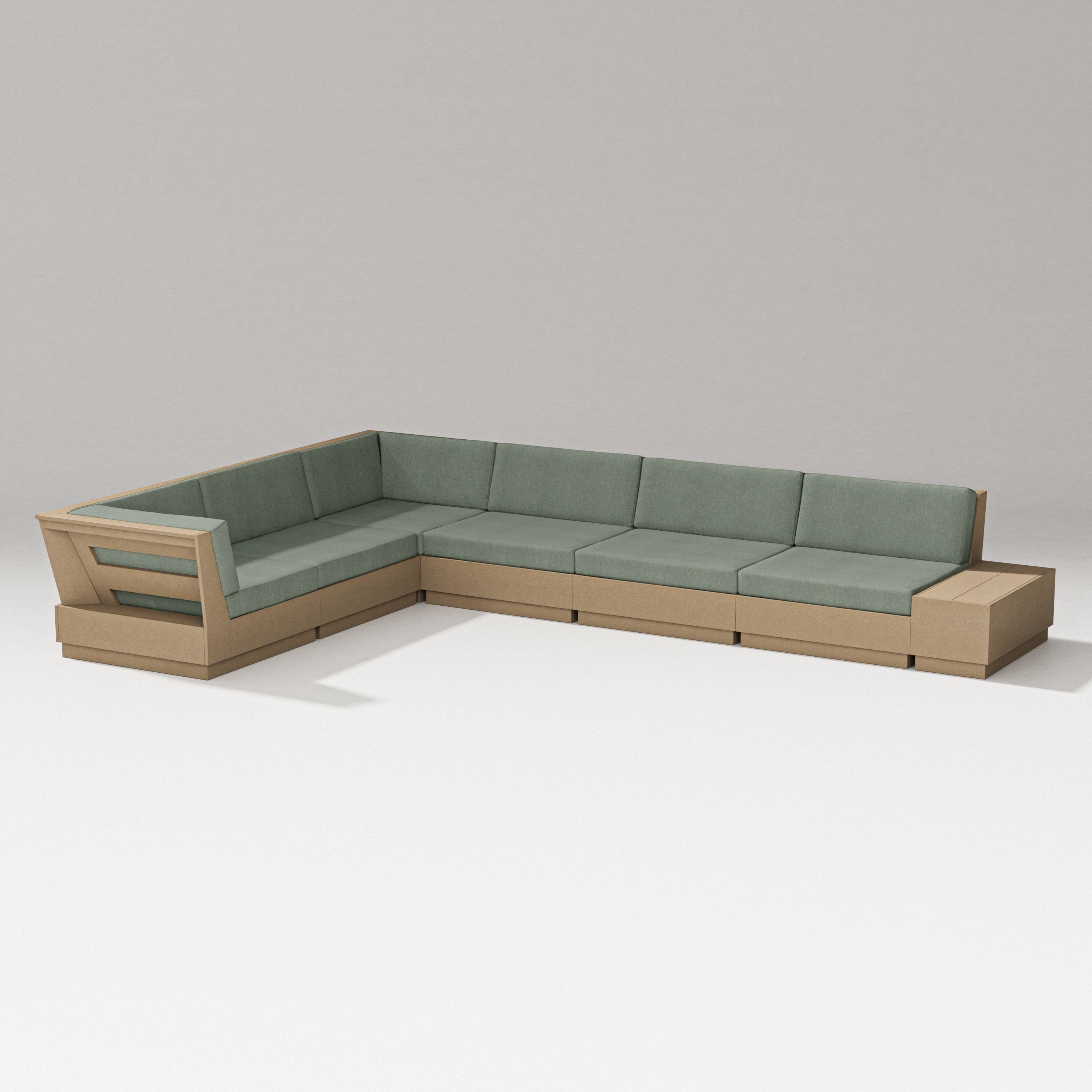 PW Designer Series Elevate 7-Piece Corner Sectional in Vintage Sahara / Cast Sage