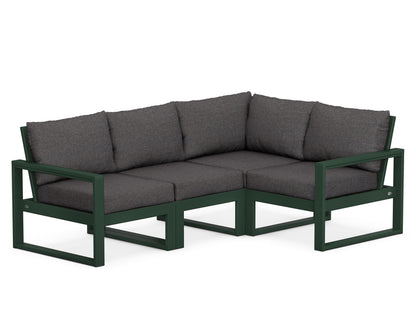 POLYWOOD® EDGE 4-Piece Modular Deep Seating Set in Green / Ash Charcoal