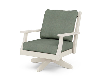 Country Living Wovendale Deep Seating Swivel Chair in Sand / Cast Sage