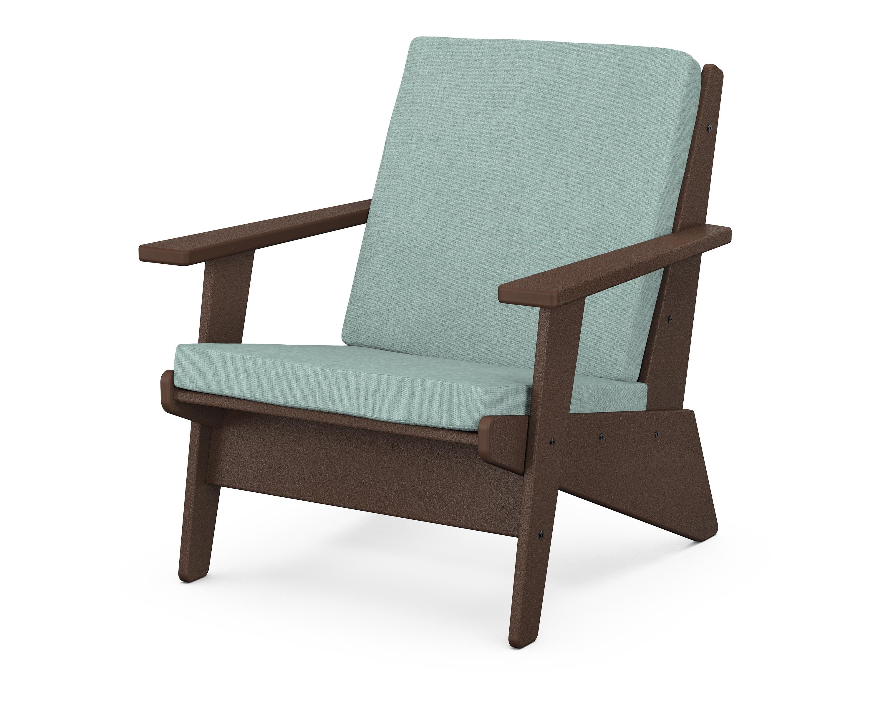 POLYWOOD® Riviera Modern Lounge Chair in Mahogany / Glacier Spa