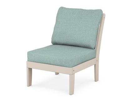 POLYWOOD® Braxton Modular Armless Chair in Sand / Glacier Spa