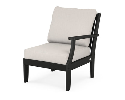POLYWOOD® Braxton Modular Right Arm Chair in Black / Cast Ash