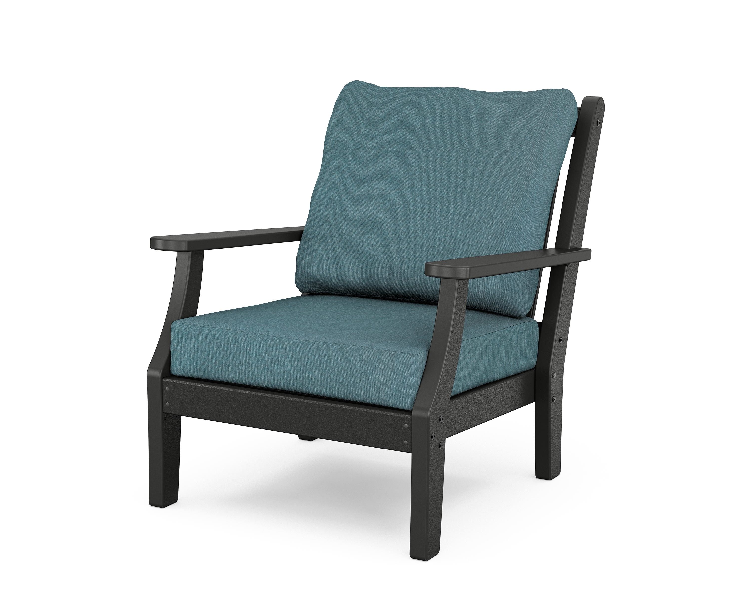 Country Living Wovendale Deep Seating Chair in Black / Ocean Teal