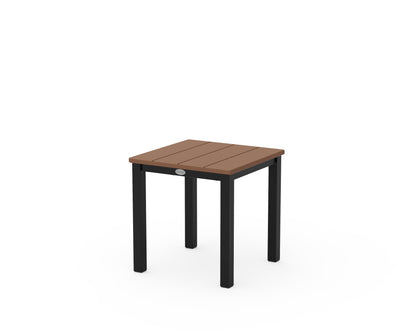 POLYWOOD® Main Street 18" Side Table in Black / Teak