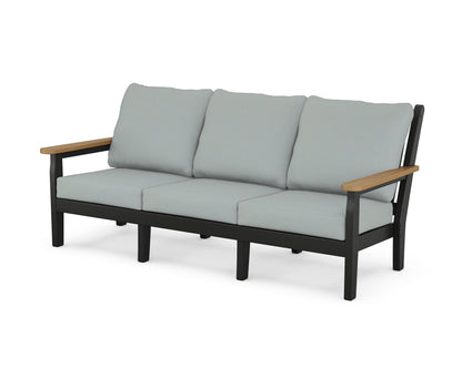 POLYWOOD® Chippendale Deep Seating Sofa in Black / Natural / Spa