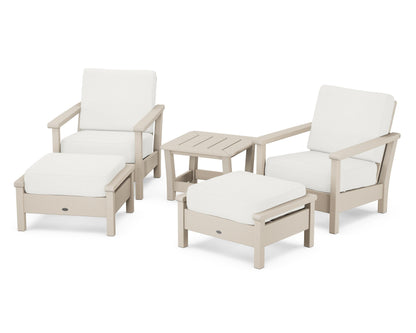 POLYWOOD® Harbour 5-Piece Deep Seating Chair Set in Sand / Natural Linen