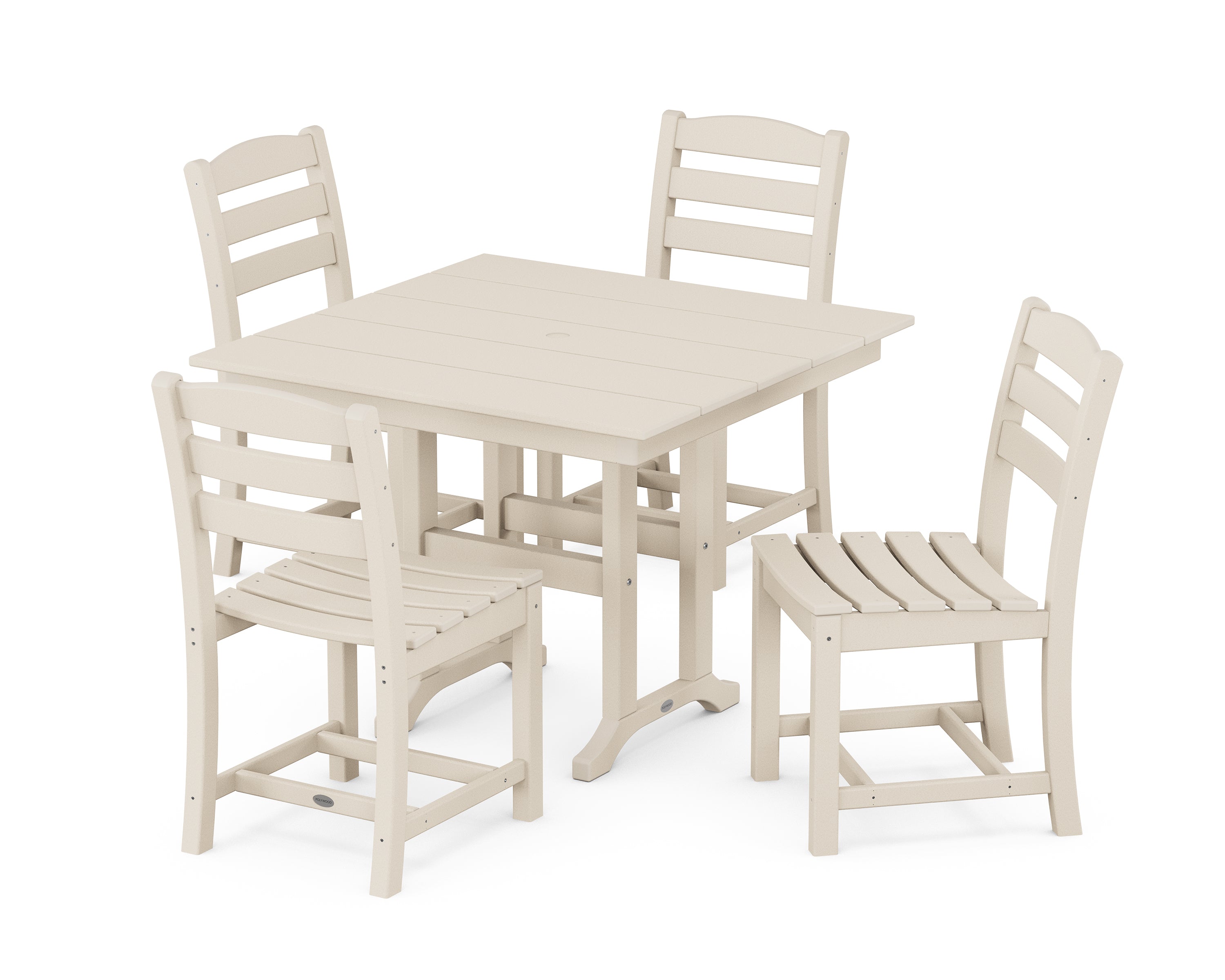 POLYWOOD® La Casa Café Side Chair 5-Piece Farmhouse Dining Set in Sand