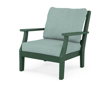 Martha Stewart by POLYWOOD® Chinoiserie Deep Seating Chair in Green / Glacier Spa