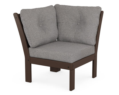 POLYWOOD® Vineyard Modular Corner Chair in Mahogany / Grey Mist