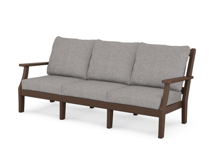 Martha Stewart by POLYWOOD® Chinoiserie Deep Seating Sofa in Mahogany / Grey Mist