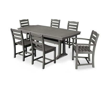 POLYWOOD® La Casa Café 7-Piece Dining Set with Trestle Legs in Slate Grey