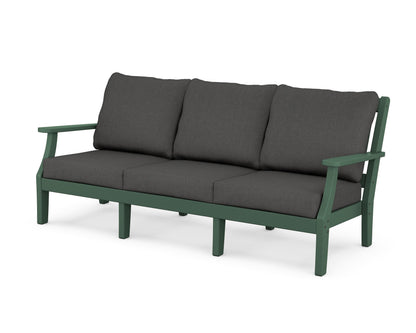 Martha Stewart by POLYWOOD® Chinoiserie Deep Seating Sofa in Green / Spectrum Carbon