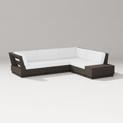 PW Designer Series Elevate Corner Sectional in Vintage Coffee / Natural
