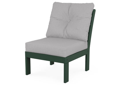 POLYWOOD® Vineyard Modular Armless Chair in Green / Granite