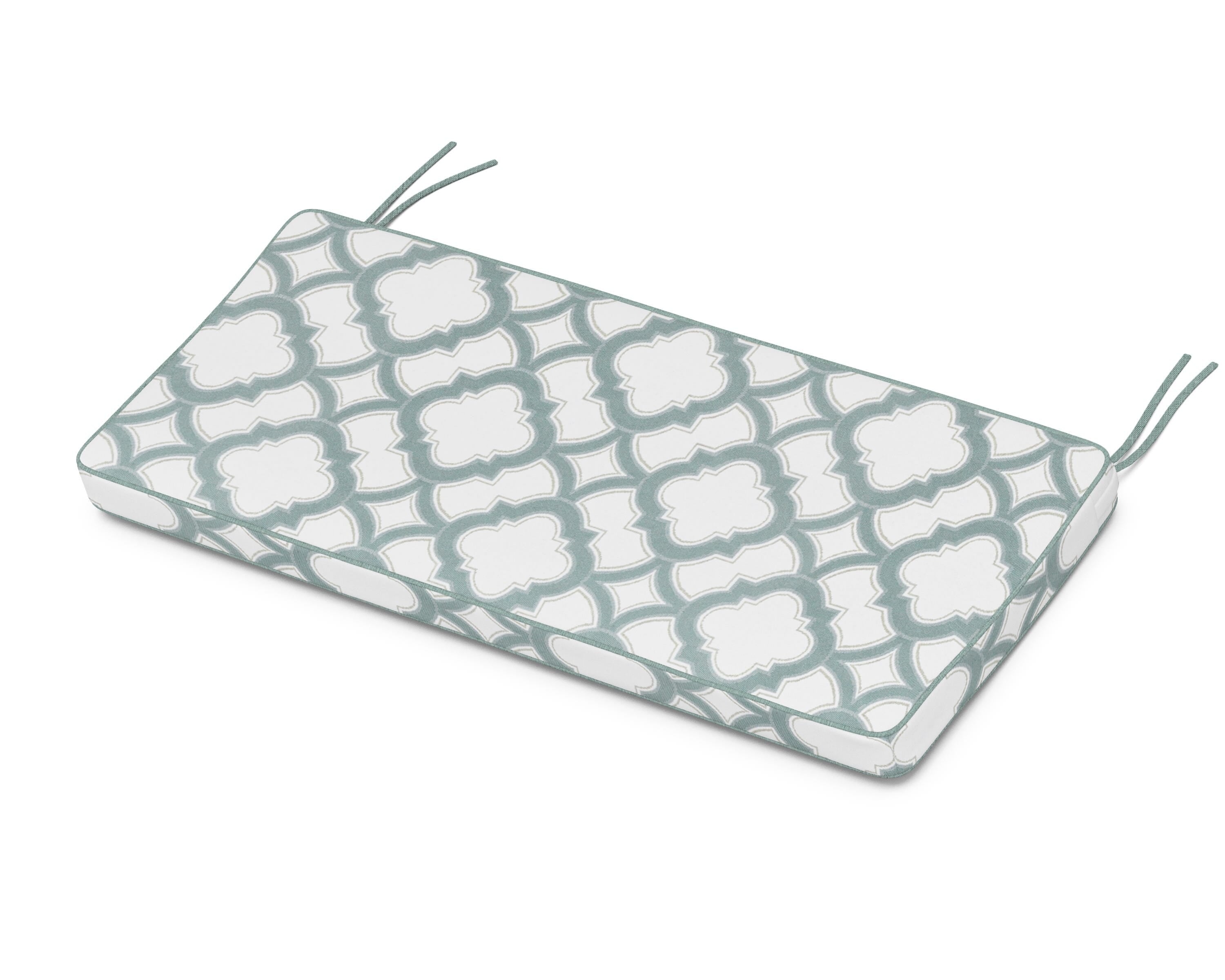 Martha Stewart by POLYWOOD® Chinoiserie Bench Seat Cushion in Trellis Glacier Spa