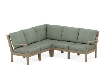 POLYWOOD® Braxton Modular 5-Piece Deep Seating Set in Vintage Sahara / Cast Sage