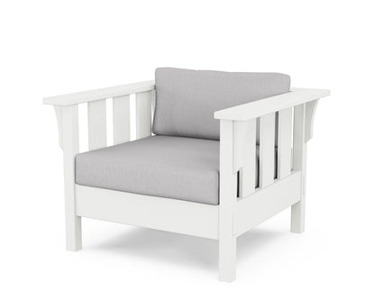 Martha Stewart by POLYWOOD® Acadia Deep Seating Chair in White / Granite