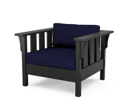 Martha Stewart by POLYWOOD® Acadia Deep Seating Chair in Black / Navy