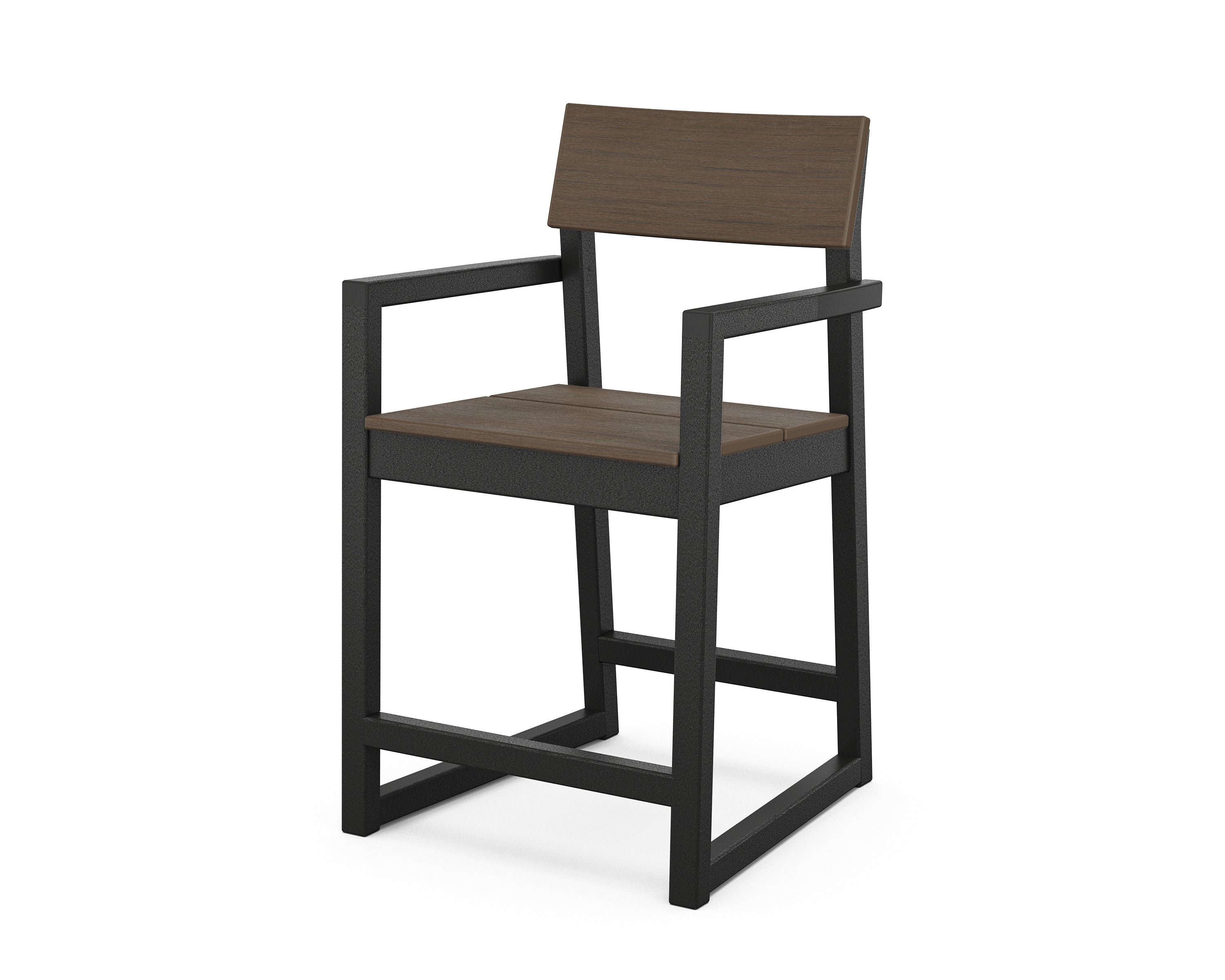 POLYWOOD® EDGE Counter Arm Chair in Black / Kona