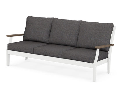 POLYWOOD® Braxton Deep Seating Sofa in White / Kona / Ash Charcoal