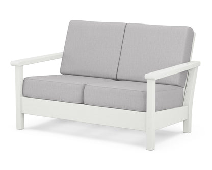 POLYWOOD® Harbour Deep Seating Loveseat in Vintage White / Granite