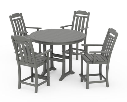 Country Living Cottage 5-Piece Round Counter Set in Slate Grey