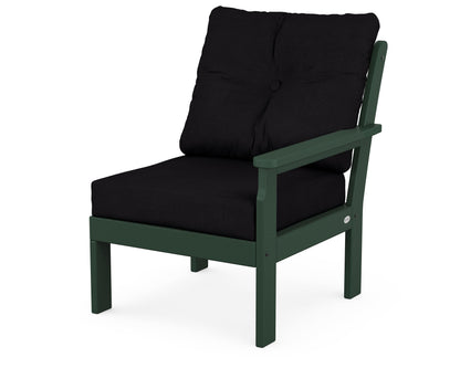 POLYWOOD® Vineyard Modular Right Arm Chair in Green / Midnight Linen
