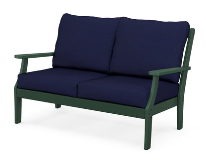POLYWOOD® Braxton Deep Seating Loveseat in Green / Navy