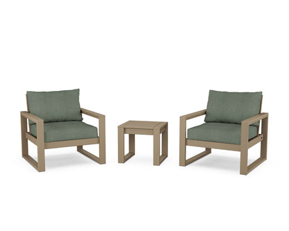 POLYWOOD® EDGE Sectional 3-Piece Deep Seating Set in Vintage Sahara / Cast Sage