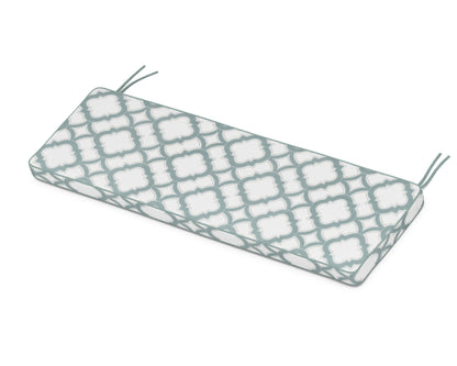 Martha Stewart by POLYWOOD® Chinoiserie Bench Seat Cushion in Trellis Glacier Spa