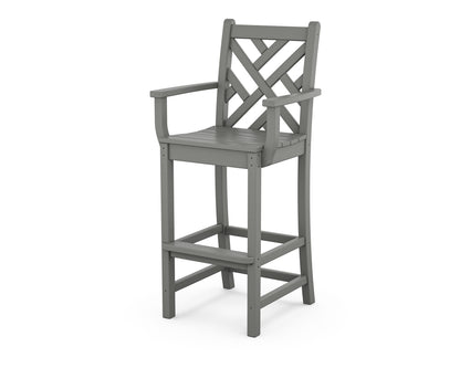 POLYWOOD® Chippendale Bar Arm Chair in Slate Grey