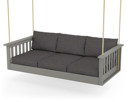 POLYWOOD® Vineyard Daybed Swing in Slate Grey / Ash Charcoal