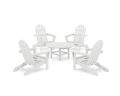 POLYWOOD® Classic Adirondack 5-Piece Conversation Set in White