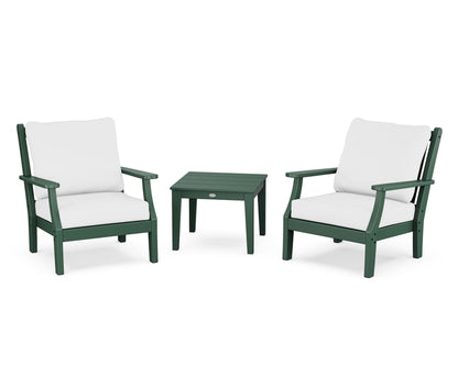 Country Living Wovendale 3-Piece Deep Seating Set in Green / Natural